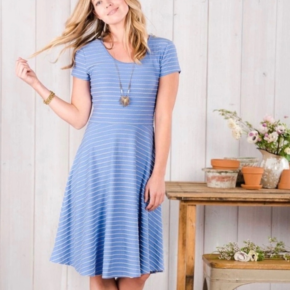 MATILDA JANE | Periwinkle Scoop Neck Cotton Exploration Dress Size Small NWT